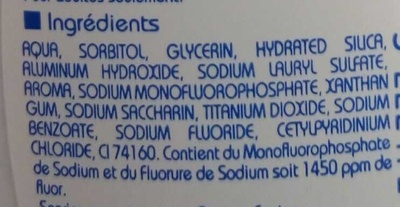 Dentifrice 2 en 1 Blancheur formule micro-particules - Ingredients