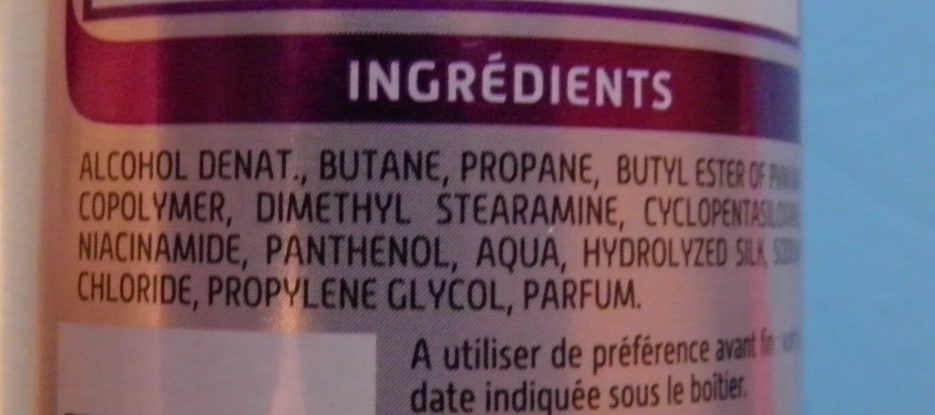 Laque fixation extra forte - Ingredients - fr