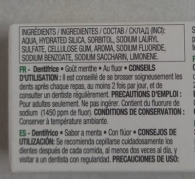 Auchan dentifrice goût menthe au fluor - 5