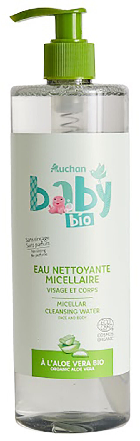 Auchan baby cosmos bio - eau nettoyante micellaire - sans rincage visage et corps - bébé - 492 ml - Produkto - fr