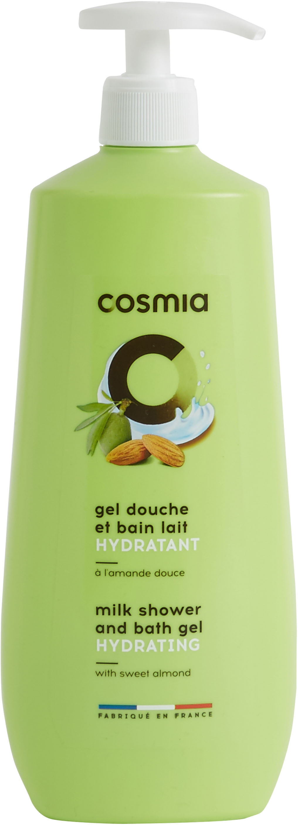 Cosmia gel douche et bain lait hydratant a l'amande douce - Product - en