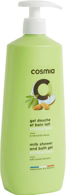 Cosmia gel douche et bain lait hydratant a l'amande douce - 製品