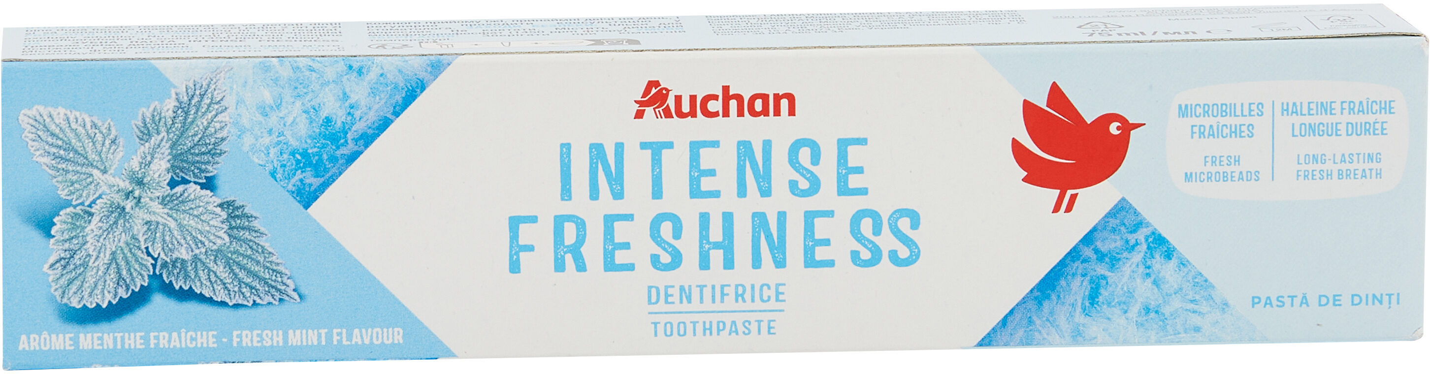 Auchan dentifrice fraîcheur intense tube 75ml - Product - fr