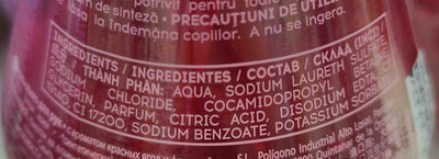 Cosmia gel lavant mains fruits rouges - Ingredientes - en