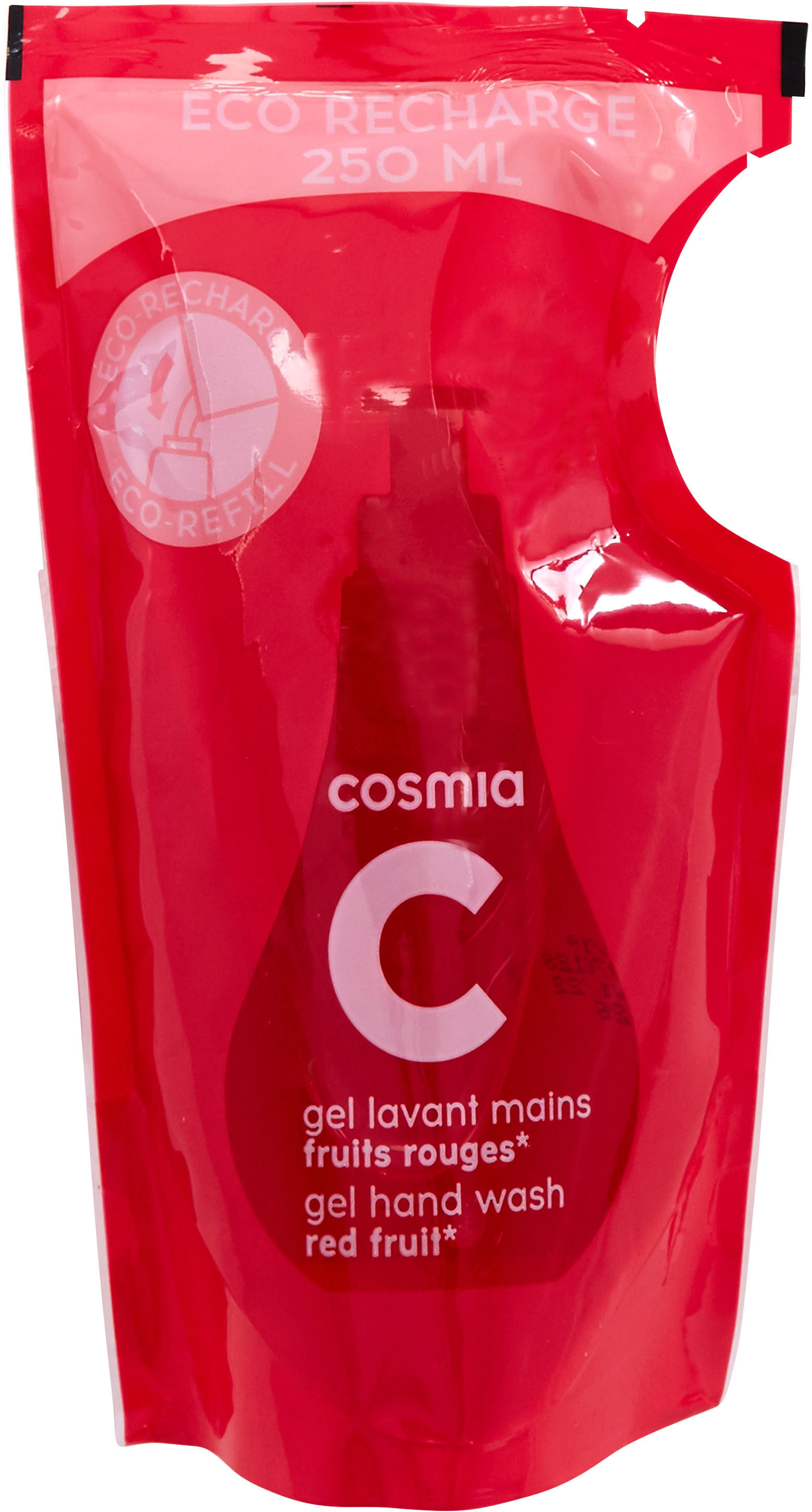 Cosmia - éco-recharge gel lavant mains - parfum fruits rouges* - tous types de peaux - 250ml - Продукт - fr