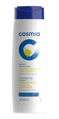 Cosmia - shampoing expert - antipelliculaire citrus au climbazole - cheveux à tendance grasse à pellicules - 400ml - 1