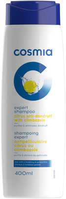 Cosmia - shampoing expert - antipelliculaire citrus au climbazole - cheveux à tendance grasse à pellicules - 400ml - Produit - fr