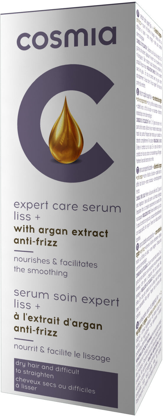 Cosmia - serum soin expert liss + - à l'extrait d'argan anti frizz - cheveux secs ou difficiles à lisser - 50ml - Produktas - fr