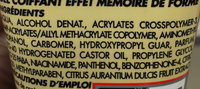 Memory Fix Gel Coiffant - Ingredients - fr