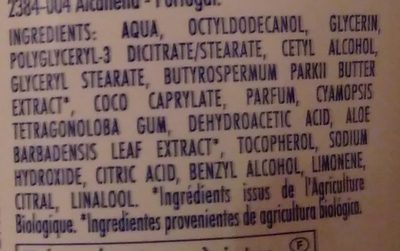Bio Labell Crème nourissante - Ingredients