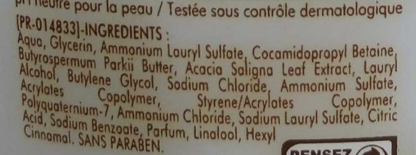 Douche crème de soin Hydratation intense - Ingredients - fr