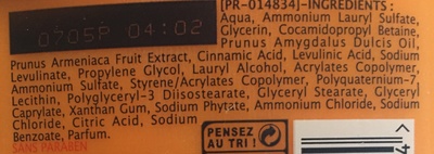 gel douche avec du lait et de l'abricot - Ingredients - fr