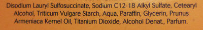 Pain dermatologique sans savon à l'huile d'abricot - Ingredients - fr
