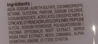 Lait de douche hydratant aux extraits naturels mûre pivoine - Ingredients