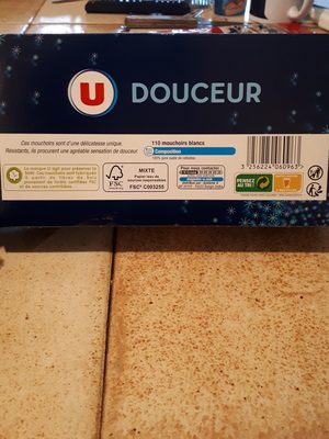 Mouchoirs Blanc 3 Plis U, Boîte De - Ingrédients - fr