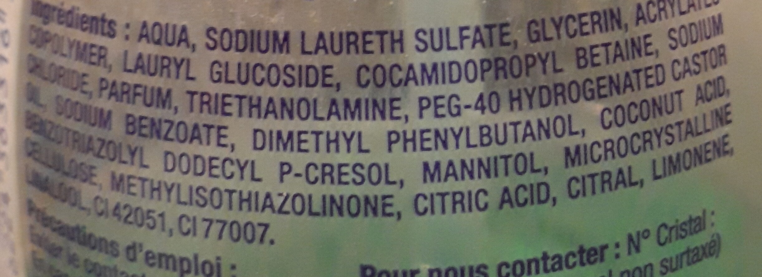 Hygiène & Anti Odeur - Ingredients - fr