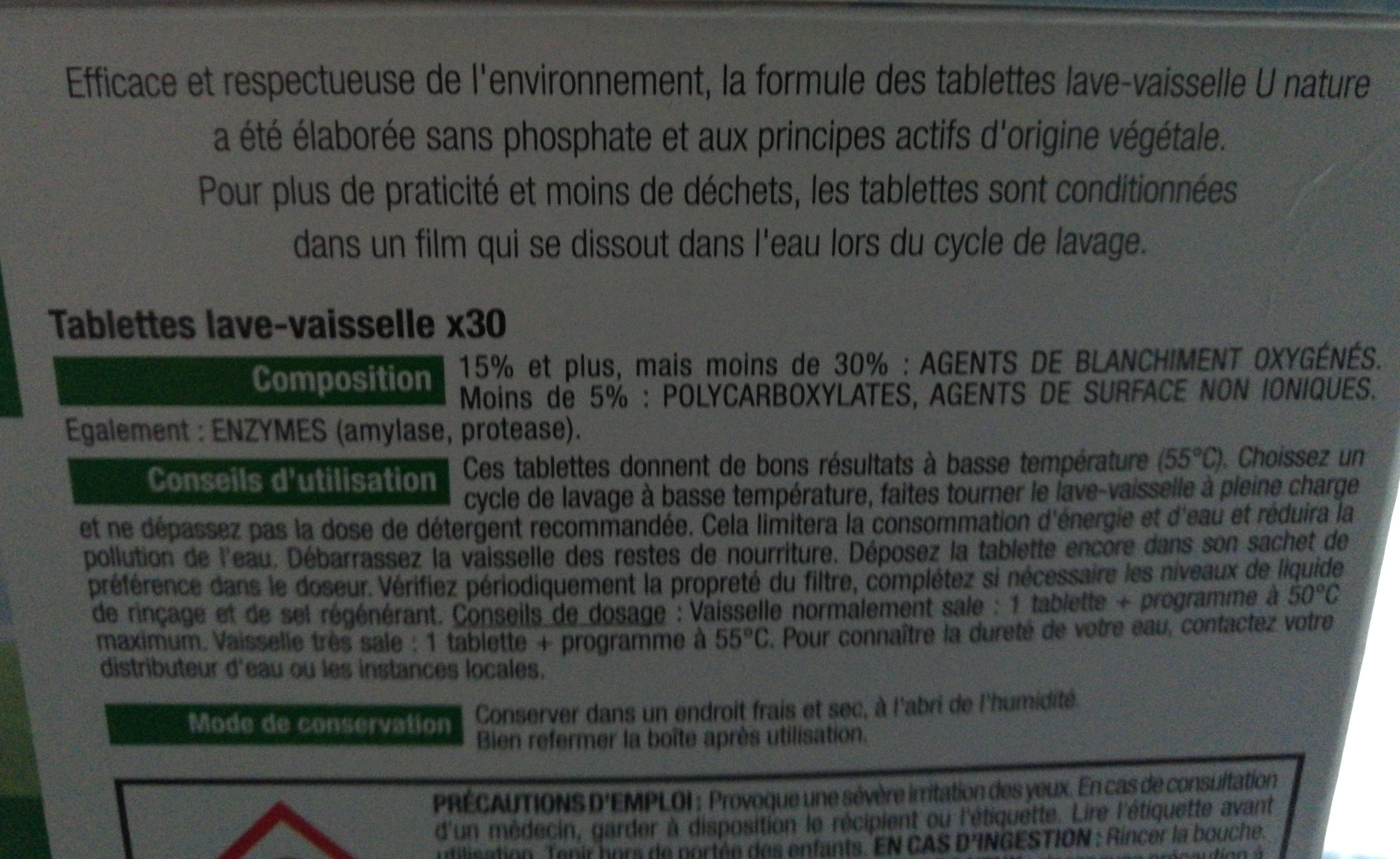 Tablettes lave-vaisselle - Ingredients - fr