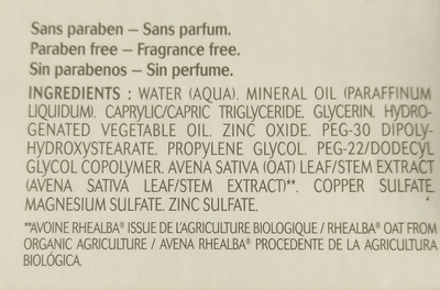 Crème réparatrice Dermalibour+ - Ingredientes