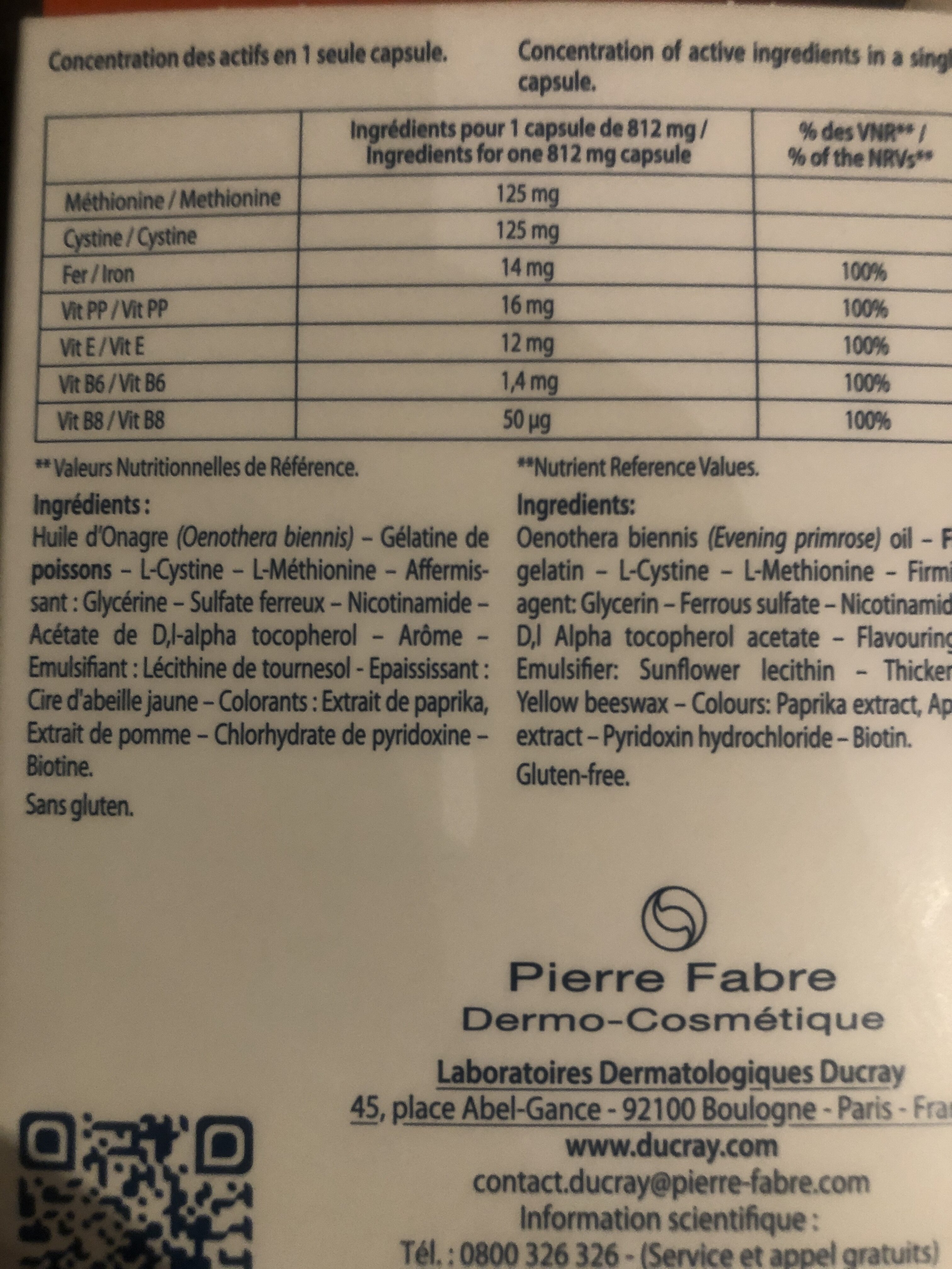 Anacaps reactiv - Ingredientes - fr