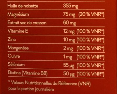 Vitalite - Ingredients - fr