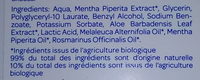 Lotion Purifiante Menthe - Tea Tree - Ingredients - fr