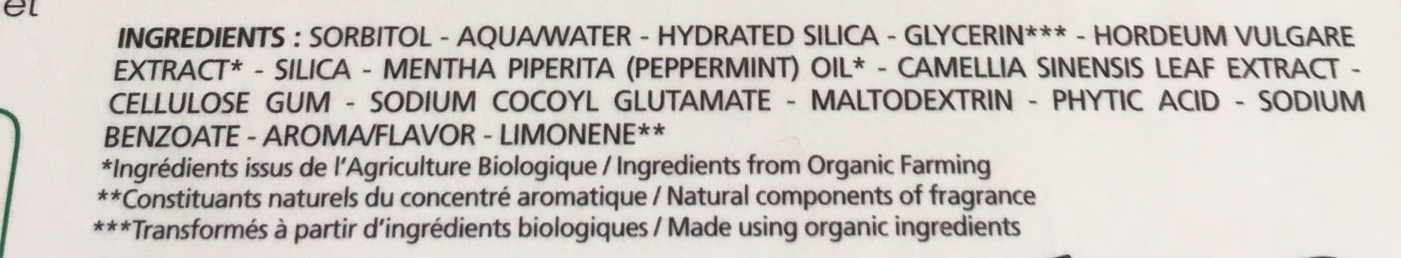 Dentifrice Haleine Pure - 75 ML - Melvita - Ingredients - fr