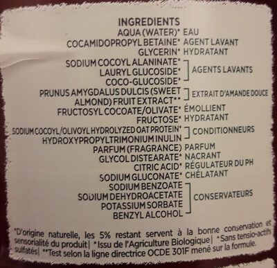 Shampooing Extra-doux - Ingredients - fr