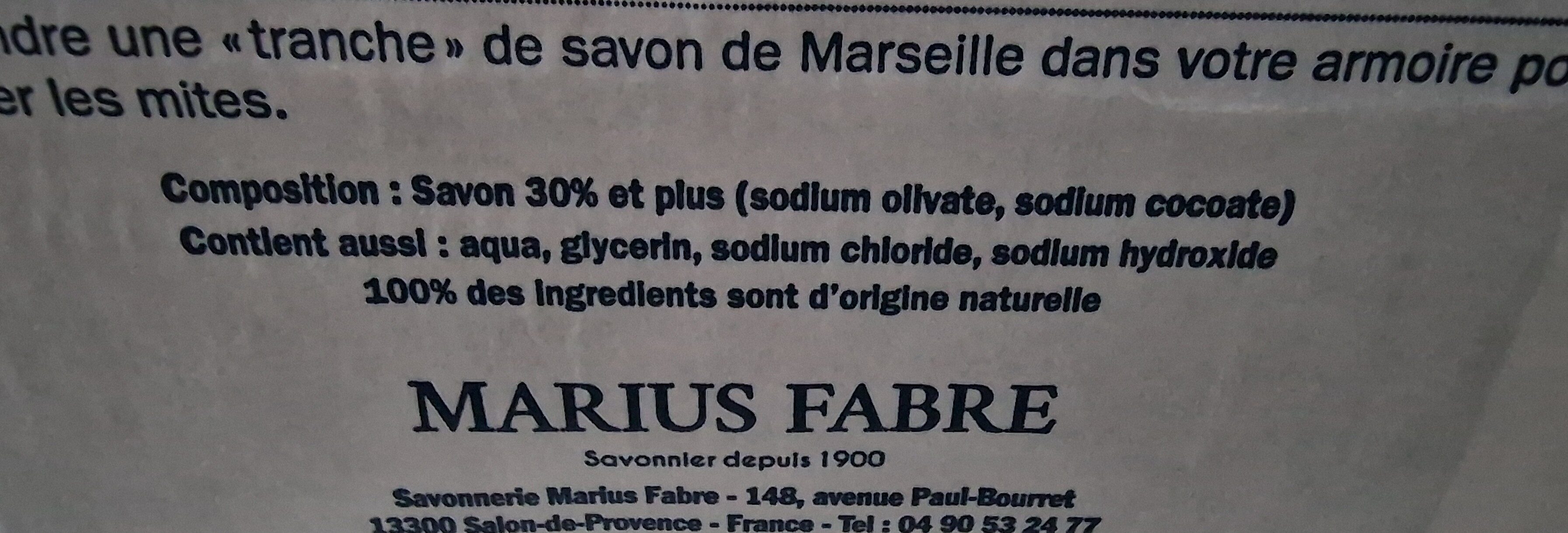 savon de Marseille en tranches - Ingrédients - fr