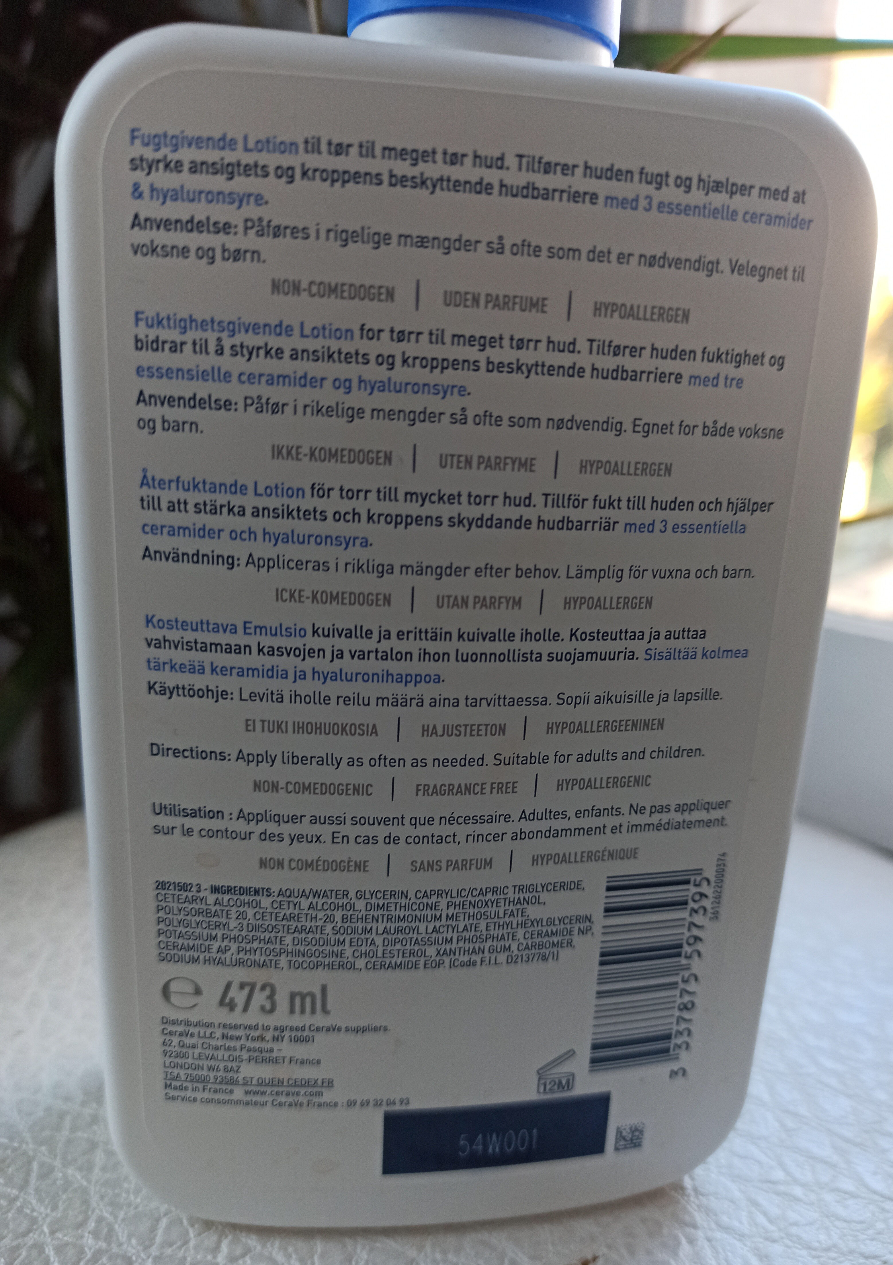 Cerave - lait hydratant peaux sèches à très sèches - Produto - fr