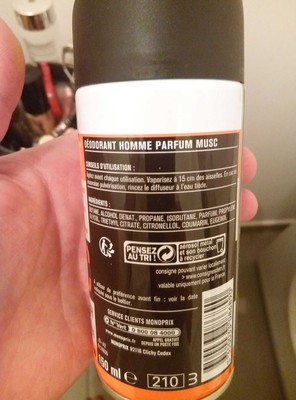 Déodorant Homme Musc Parfumé 24H - 2