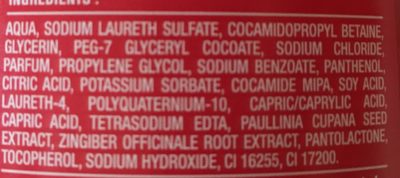 Gel douche Guarana Gingembre - Ingredients - fr