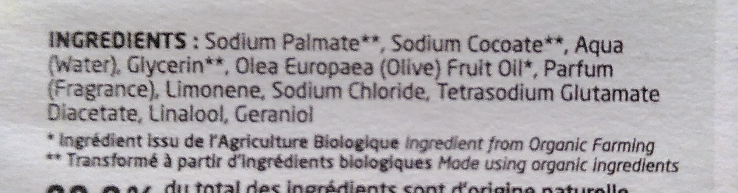 Mon savon douceur - Ingredients - fr