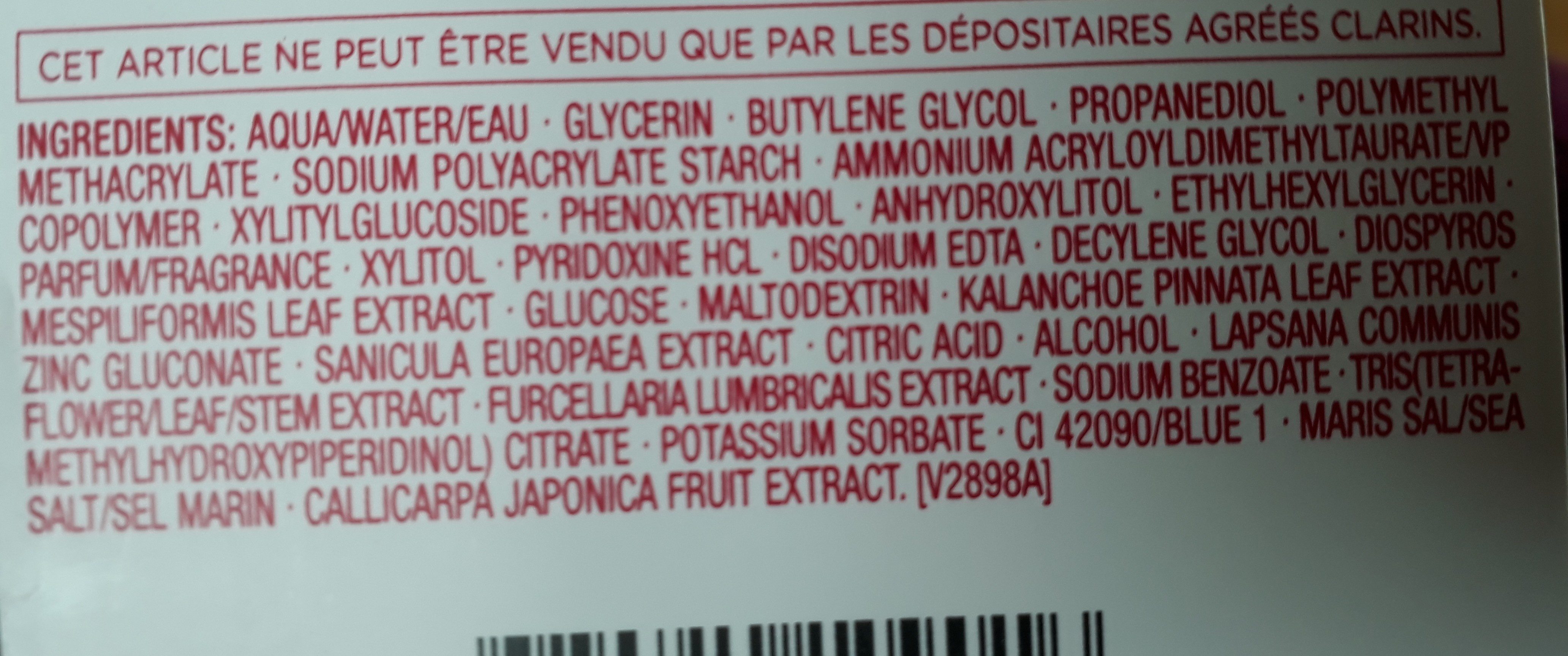 Hydra-essentiel Gel Sorbet Désaltérant - Ingredients - fr