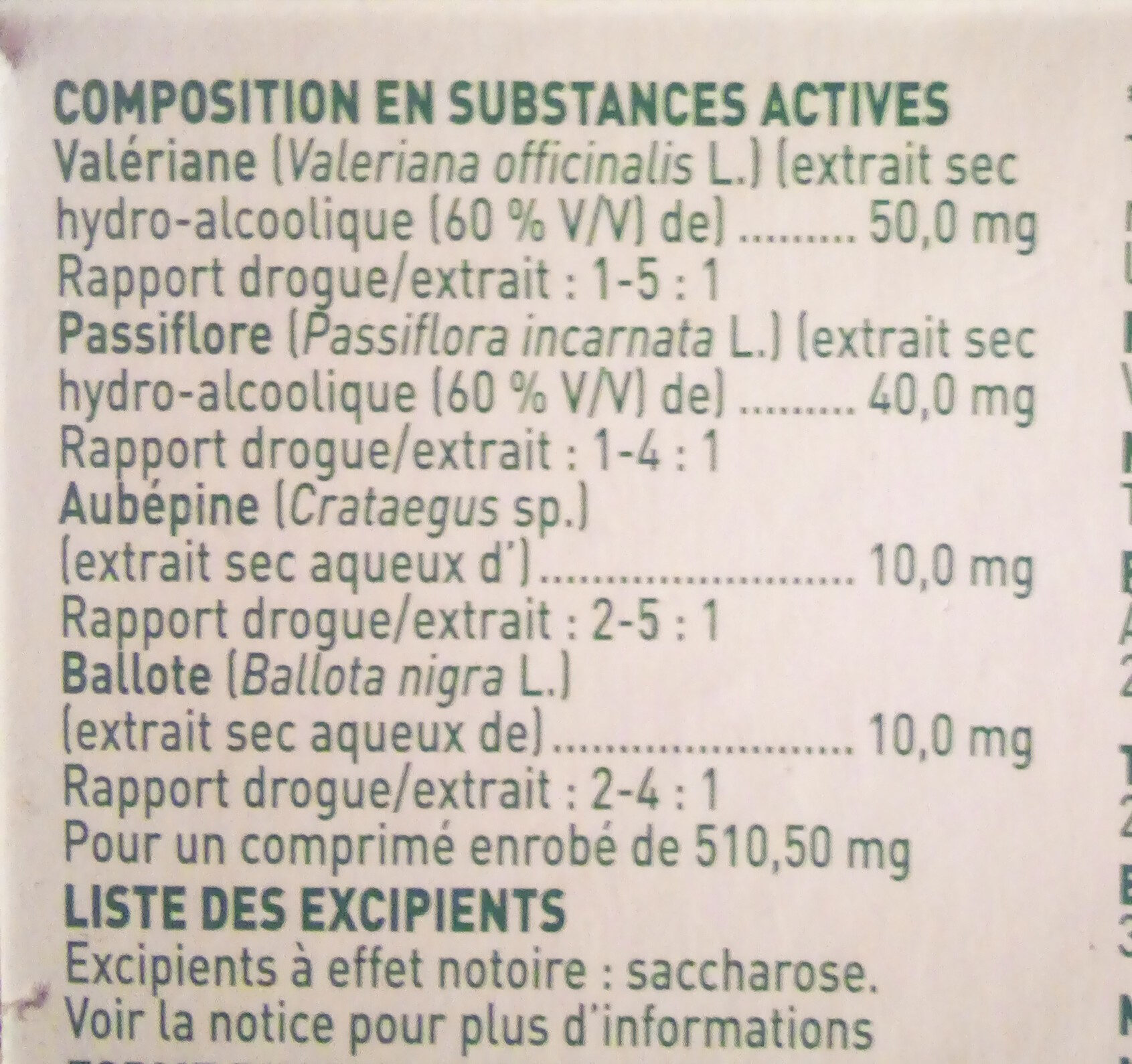 Euphytose stress - Ingredients - fr