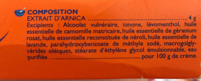 Arnican - Ingrediencoj - fr