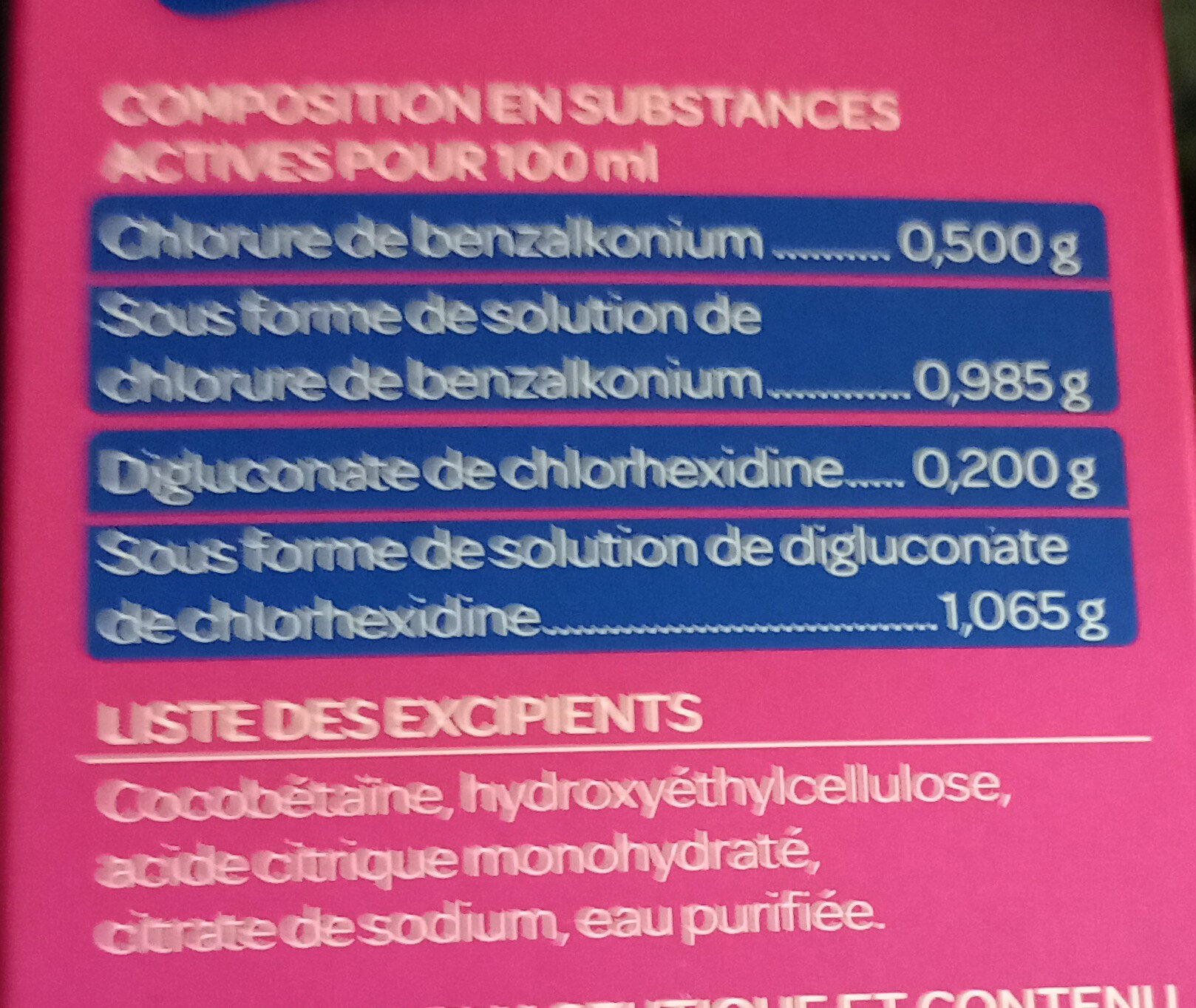 Mercryl solution moussante - Ingredientes - fr
