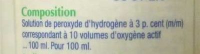 Eau oxygénée 10 volumes - Ingredients