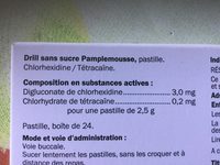 Drill Sans Sucre Pamplemousse X24 - Ingredients - fr
