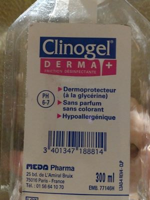 Meda - Clinogel Derma+ Flacon Pompe 300ML - Ingredients