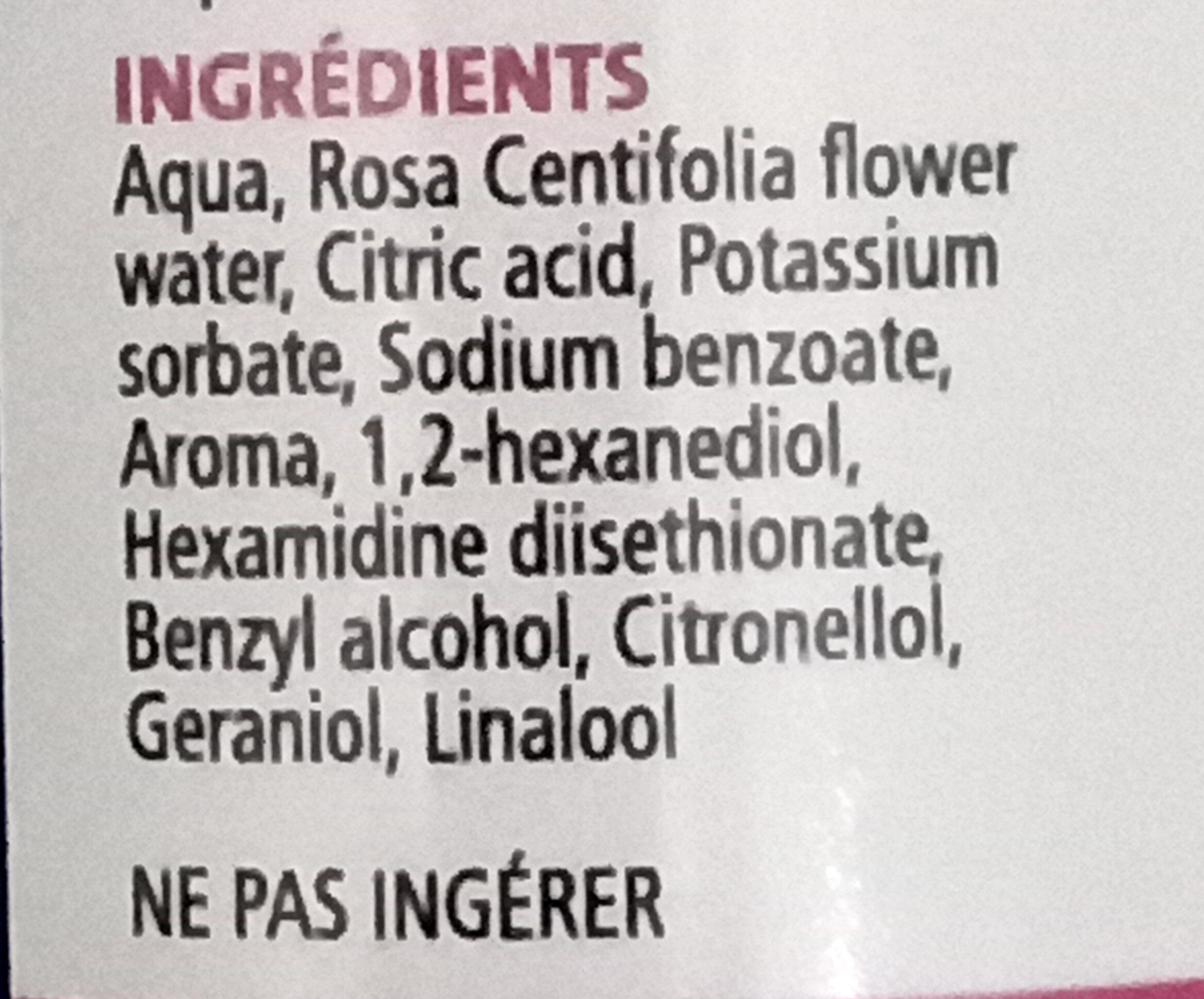 Eau aromatisée ROSE - Ingredients - fr