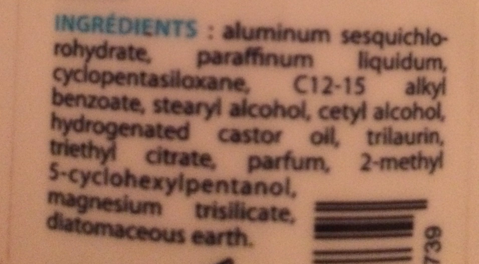 Etiaxil DeStick Anti transpirant 48H - Ingredients - fr