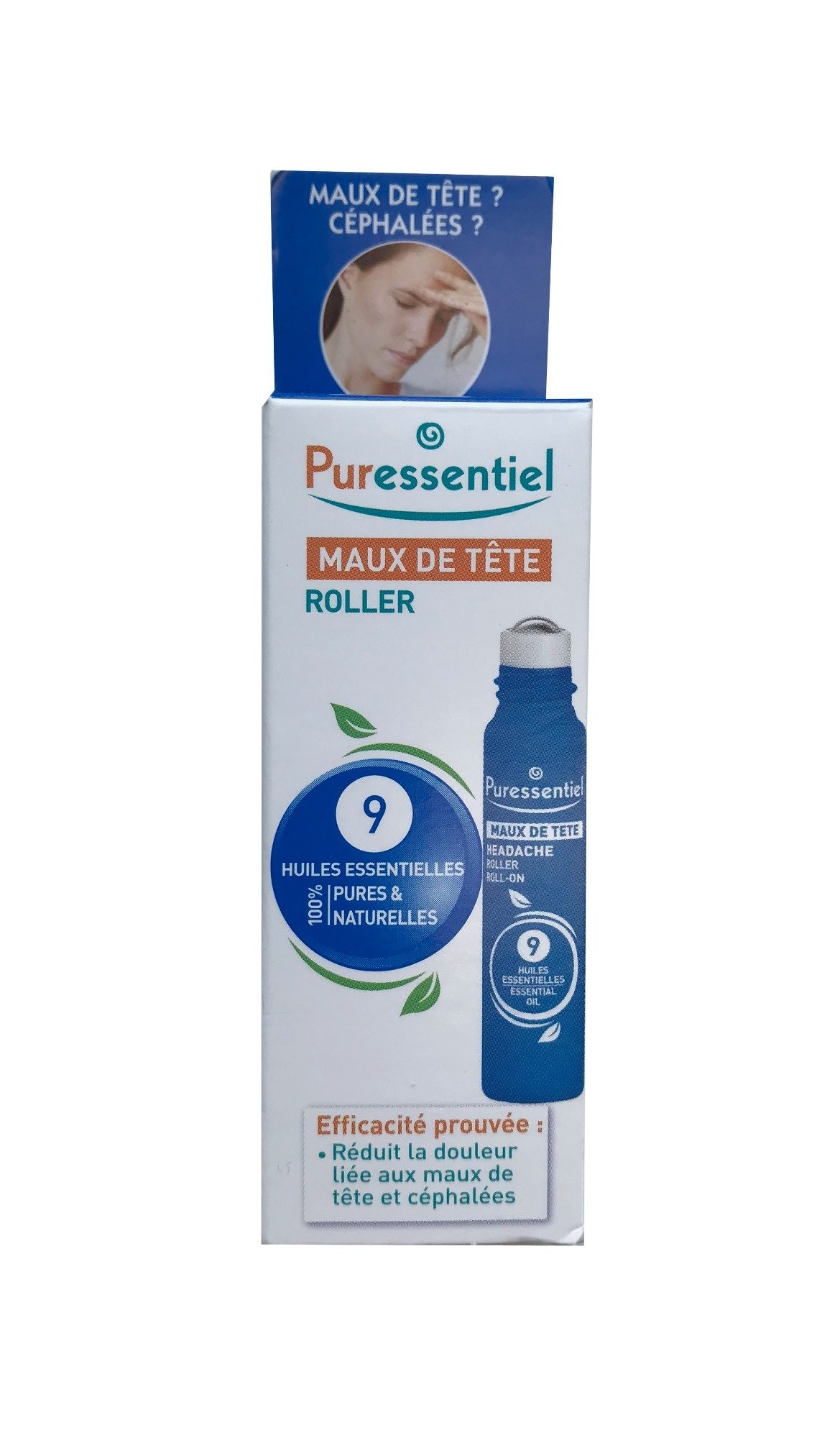 Puressentiel Maux de tête Roller 9 huiles essentielles - Tuote - fr