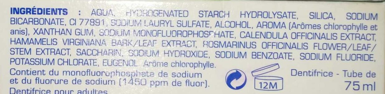 Homéodent - Ingredients - fr