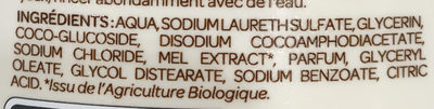 Crème douche Douceur aux extraits de Miel Bio - Ingredients