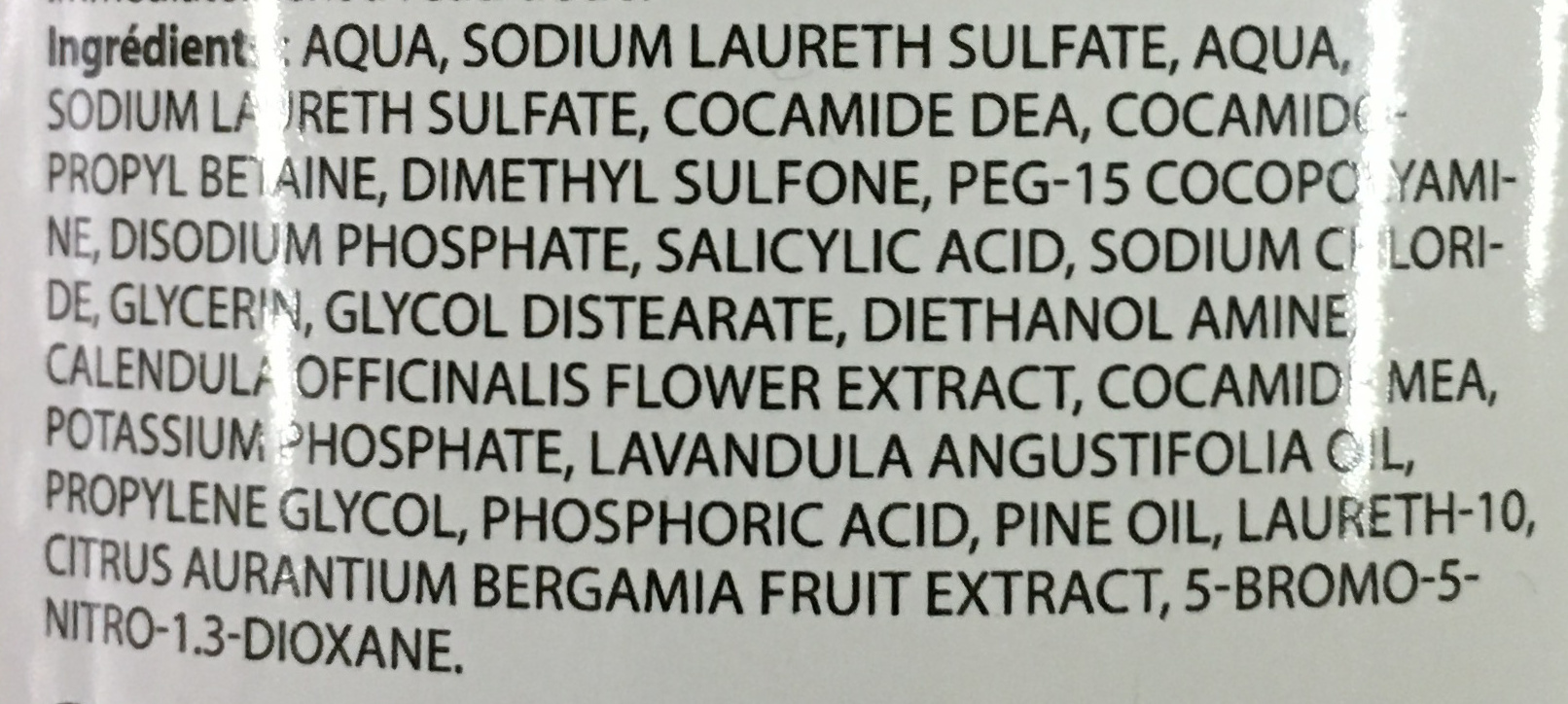 Shampooing antipelliculaire - Ingredients - fr