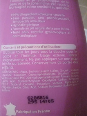 ma toilette intime - Ingredients