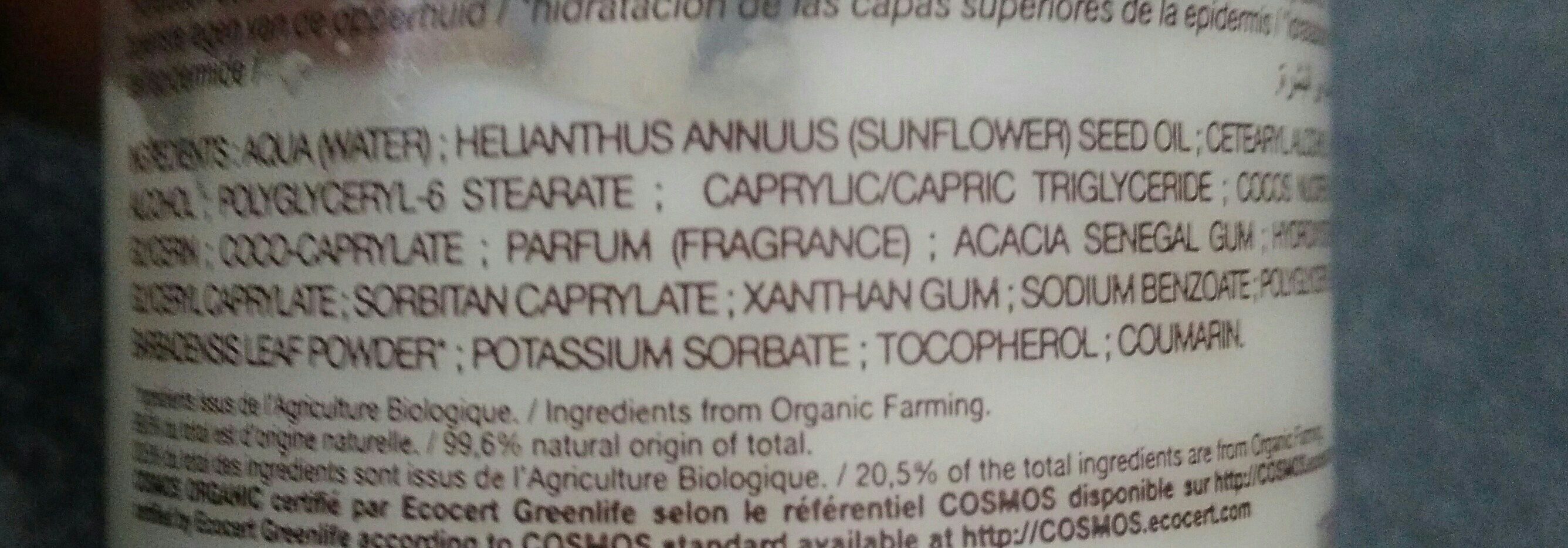 Lait corps hydratant bio - Ingredients - fr