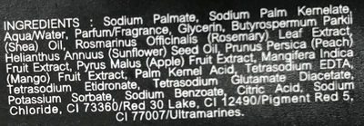Savon Framboise - Ingredients
