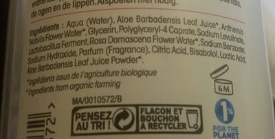 Hydra aloe vera - Ingredients - fr