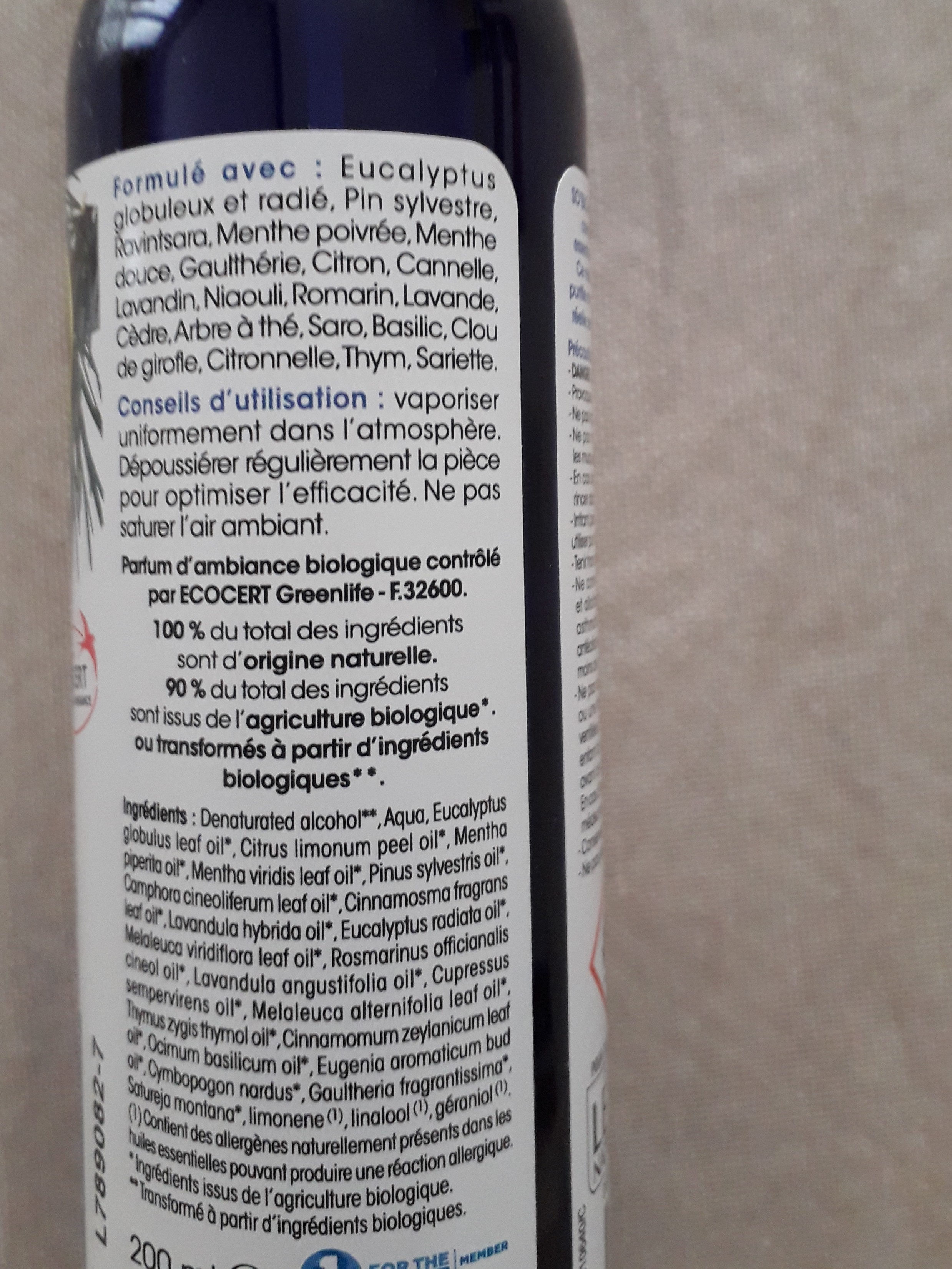 Spray Purifiant Respiratoire - Ingredients - fr